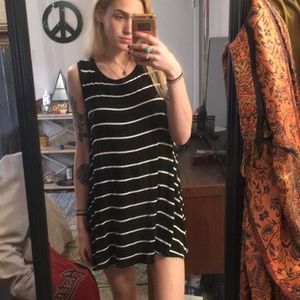 Black and white striped dress